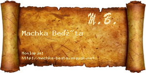 Machka Beáta névjegykártya